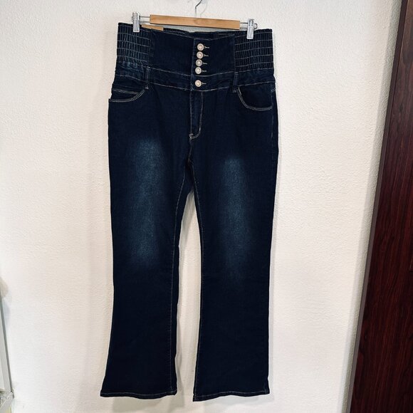NWT Jeans Wear High Rise Boot Cut Flare Denim Pants Indigo W34xL31 Womens Sz XXL - Picture 9 of 9